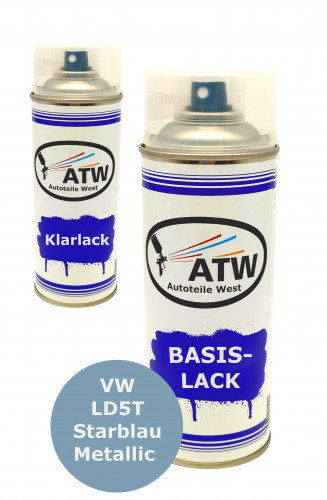Autolack für VW LD5T Starblau Metallic 2C+400ml Klarlack Set